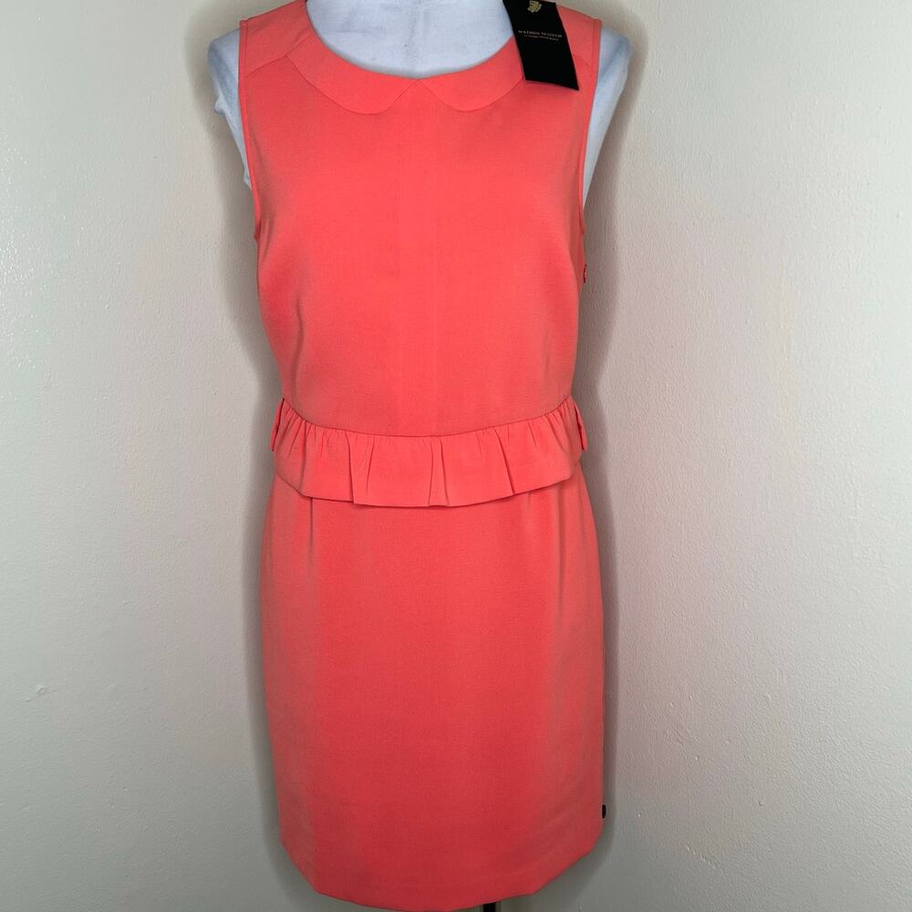 Maison Scotch Sheath Dress Med Another Day In Paradise Peplum Ruffle Work New